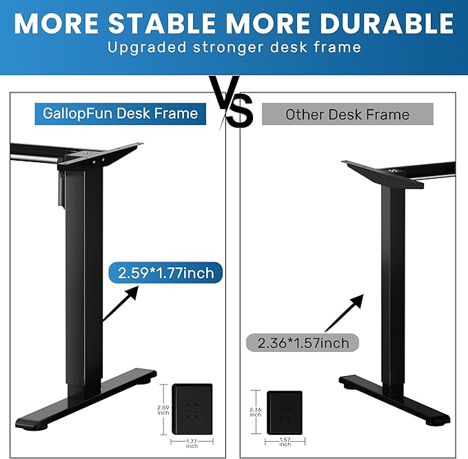 Electric Standing Desk FrameMemory Controller Height Adjustment176lbs Weight CapacityFor 37 to 77.5 DesktopErgonomic Sit Stand Desk Base for Home OfficeBlack Frame Only