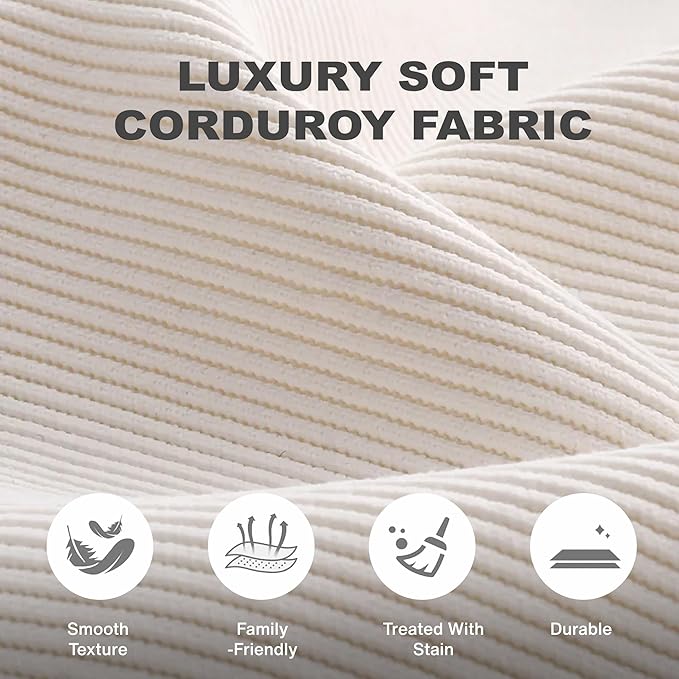MYFUNSHOP Sleeper Sofa Bed4-in-1 Convertible Folding Boneless CouchFoldable Love Seat with Blanket Pillow Corduroy Floor Futon Couch for Living RoomBedroomLounge Studio