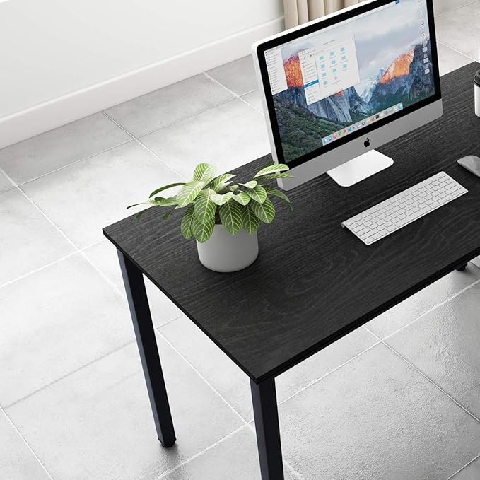 SogesGame Computer Desk 47.2 inches Small Office Desk Computer Table Study Writing Desk Workstation for Home Office Black Dining Table