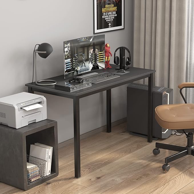 soges 47 inches Desk Computer Desk Home Office Table Writing Desk Study Table Computer Workstations PC Desk Gaming Desk Modern Simple StyleBlack