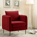 Accent Chair for Living Room ChairsVelvet Modern Upholstered Chairs Living RoomCozy ArmchairBarrel Chair (1 Wine Red)
