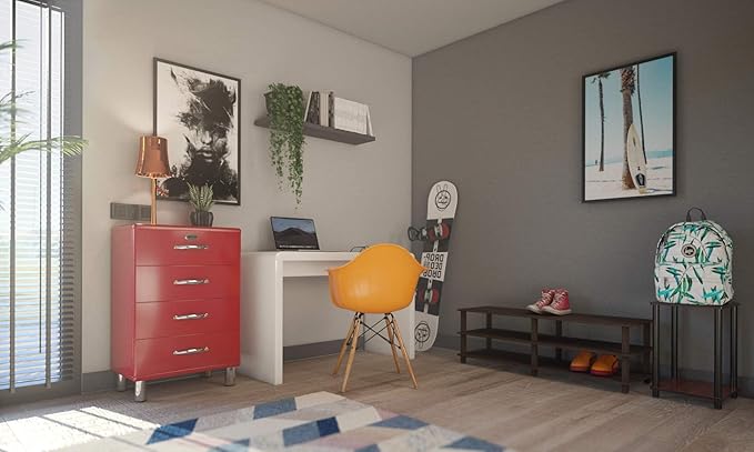 Furinno TURN-S-TUBE TV Stand 3-Tier No Tools Entertainment Center TV Console for TV up to 46 Inch for Living Room Bedroom Espresso