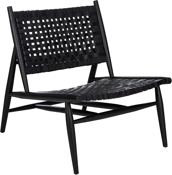 Safavieh Home Soleil Natural and White Leather Woven Accent Chair