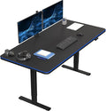 VIVO Electric 71 x 36 in Standing Desk with Full-Size RGB Mouse Pad Memory Height Adjustment 1B Series Holds 220 lbs Black Top Black Frame DESK-KIT-1B7BP-36