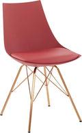 OSP Home Furnishings Oakley Mid-Century Modern Bucket Dining Chair with Faux Leather Padded Seat Desert Rose