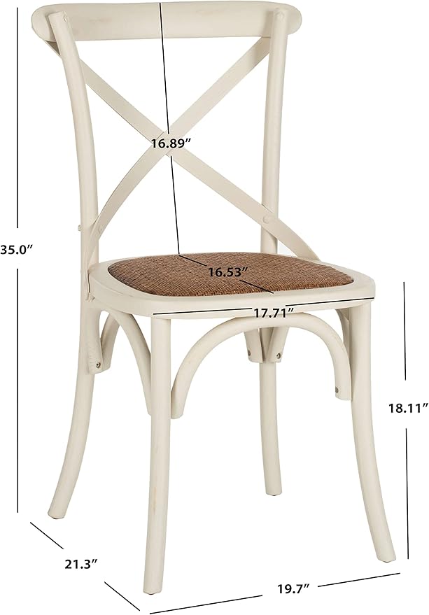 Safavieh American Homes Collection Franklin Farmhouse X-Back Antique White Side Chair