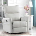 cinehome Swivel Rocker Recliner Small Rocker Recliner Chairs for Adults Overstuffed Faux Leather Manual Recliner Glider Recliner 360 Swivel Recliner Chair for Living Room