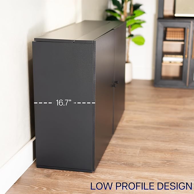 VIVO Black TV Cabinet with Motorized Vertical Lift Television Stand Holds 32 to 55 inch TVs up to 44 lbs CASE-KIT-EUP1B