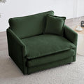KIVENJAJA Chenille Single Sofa Chair 41.4”W Oversized Accent Chairs Modern Upholstered Deep Seat Comfy Armchair with Pillow for Living Room Bedroom Office Apartment Green