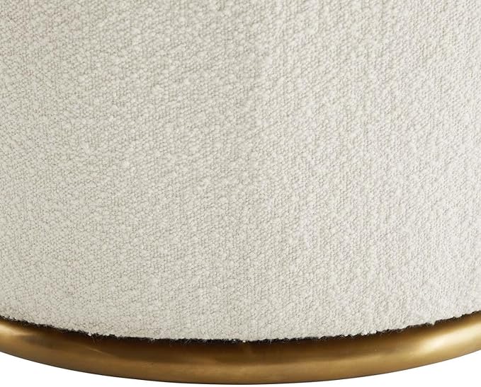 Modway Nora Boucle Upholstered Swivel Chair with White Finish EEI-5311-WHI