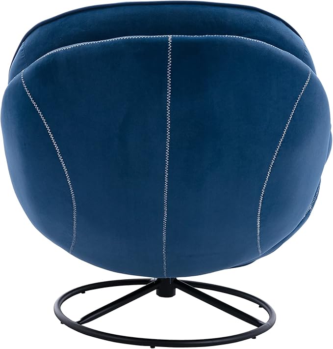 Accent Chair TV Chair Living Room Chair with Ottoman Blue
