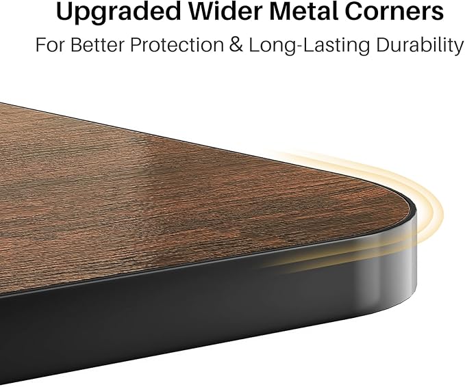 Adjustable Height TV Tray Table with Bumper Rounded Corner Design &amp Flip-top Side Table for Bedroom Living Room Bathroom and Study End Table for Eating Dinner or Laptop Brown