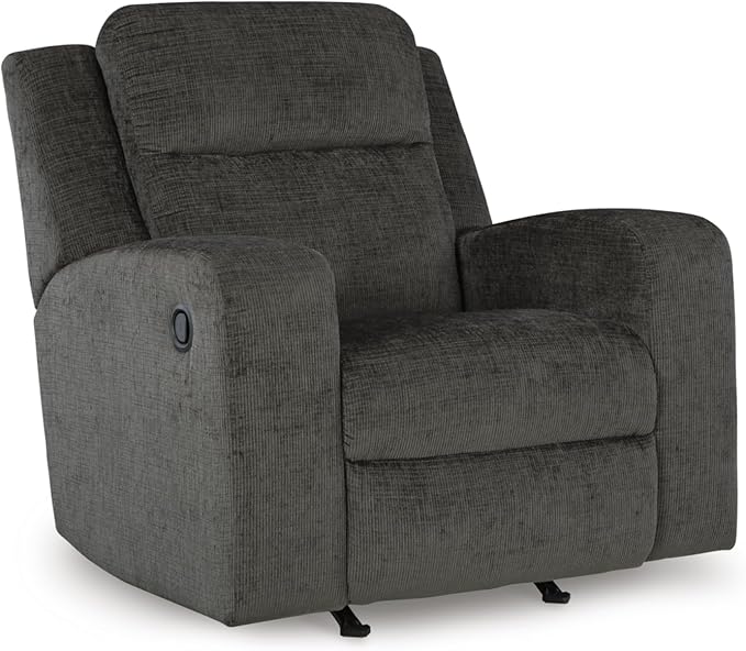 Signature Design by Ashley Kanlow Casual Manual Rocker Recliner with Track Arms Gray