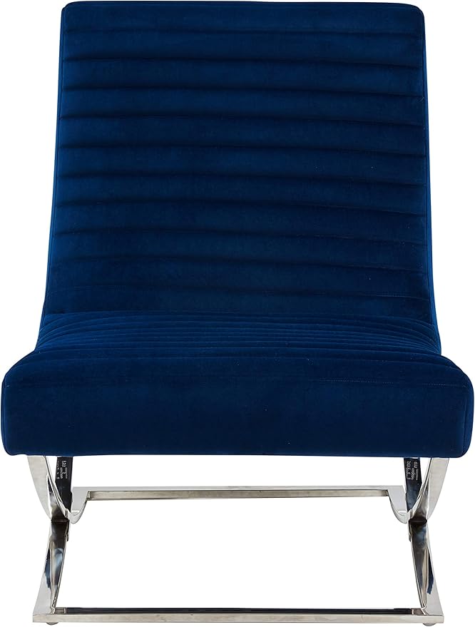 SAFAVIEH Couture Home Collection Ramsay Navy Tufted Velvet Upholstered Living Room Bedroom Office Lounge Accent Chair SFV4761A