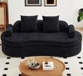 AVZEAR 78 Curved Loveseat Sofa Chenille Upholstered 2 Seater Couch for Living Room No Assembly Modern Love Seat Cloud Sofa with 2 Bolster Pillows &amp 2 Square Pillows High-Density Foam Black
