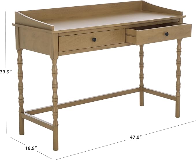 SAFAVIEH Home Collection Astaroth Desert Brown 2-Drawer Computer Table Office Writing Desk