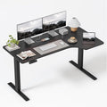 FEZIBO L Shaped Electric Corner Standing Desk 55×32 inch Home Office &amp Computer Height Adjustable Table with 4 Memory Height Settings Ergonomic Sit and Stand Desk with Splice Board Black Top