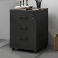 3-Drawer File Cabinet Mobile Filing Cabinet with Lock Under Desk File Organizer for Home Office Fits Letter/Legal/A4 Files Under Desk Fully Assembled Except Casters(Black)