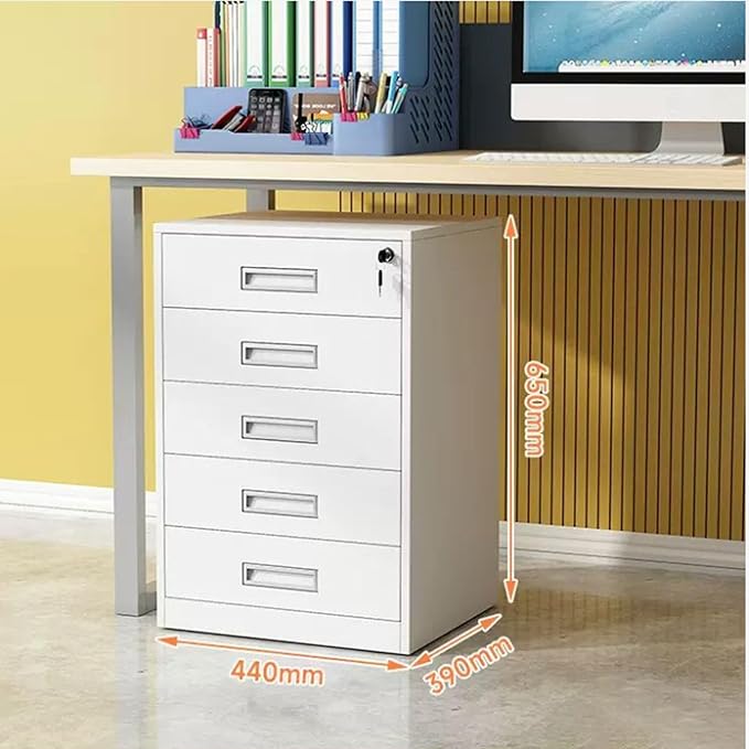 Aimeryup Studio File Cabinet Metal Clip with Lock Drawer Storage Study Low Cupboard Desk Office Hotel 44X39X65CM(Size:44X39X65CMColor:D)