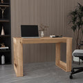 Penau Rectangle Computer Desk Smokey Oak Finish 28.7 Inch High 47.2 Inch Wide 23.6 Inch Deep Compact Design with 1 Shelf Ideal for Home Office and Remote Learning