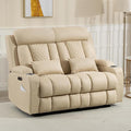 Zero Wall Hugger Power Reclining Loveseat with Adjustable Headrest Power Loveseat Recliner Sofa with USB&ampType-C Ports Wall Hugger Loveseat Recliner for Living Room(Beige 2 Seater)