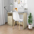 Desk with Drawers Modern Desk with Drawers Simple Solid Wood Desk with Drawer for Office Home Basic Desk Small Desk with Drawers Desk with Drawe Sonoma Oak 43.3x19.7x29.9 Engineered Wood