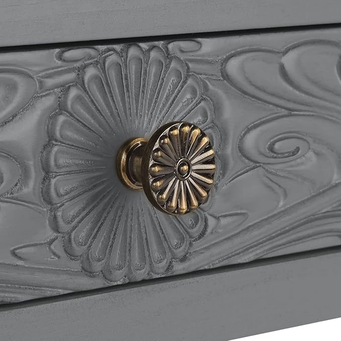 SAFAVIEH Home Collection Ryleigh Distressed Grey 2-Drawer Computer Table Office Desk