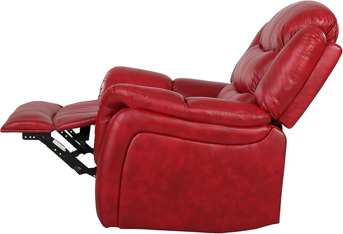 Christopher Knight Home Hawthorne Glider Recliner Leather Oxblood Red
