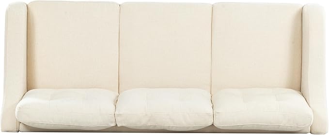SAFAVIEH Couture Furniture Collection Nathaniel Cream Tufted 3-Seater Sofa