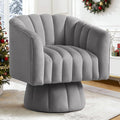 YSICK Swivel Accent Chair360°Swivel Barrel Chairs Mid-Century Chair with Wide Upholstered Modern Velvet Fabric Round Armchair for Living Room Lounge Bedroom