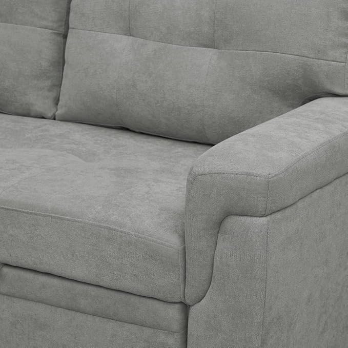 Naomi Home 85 in. Convertible Sofa with Storage Reversible L Shape Sofa Couch with Chaise Comfy Couches for Living Room Gray/Velvet