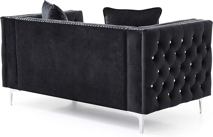 Glory Furniture Paige Love Seat Black. Living Room Furniture 30 H x 63 W x 34 D