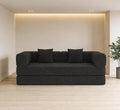 KEIKI Convertible Corduroy Sleeper Sofa Bed with Cylindrical Pillow Folding Floor Mattress Couch with Fixed Shape Frame for Living Room Studio Lounge