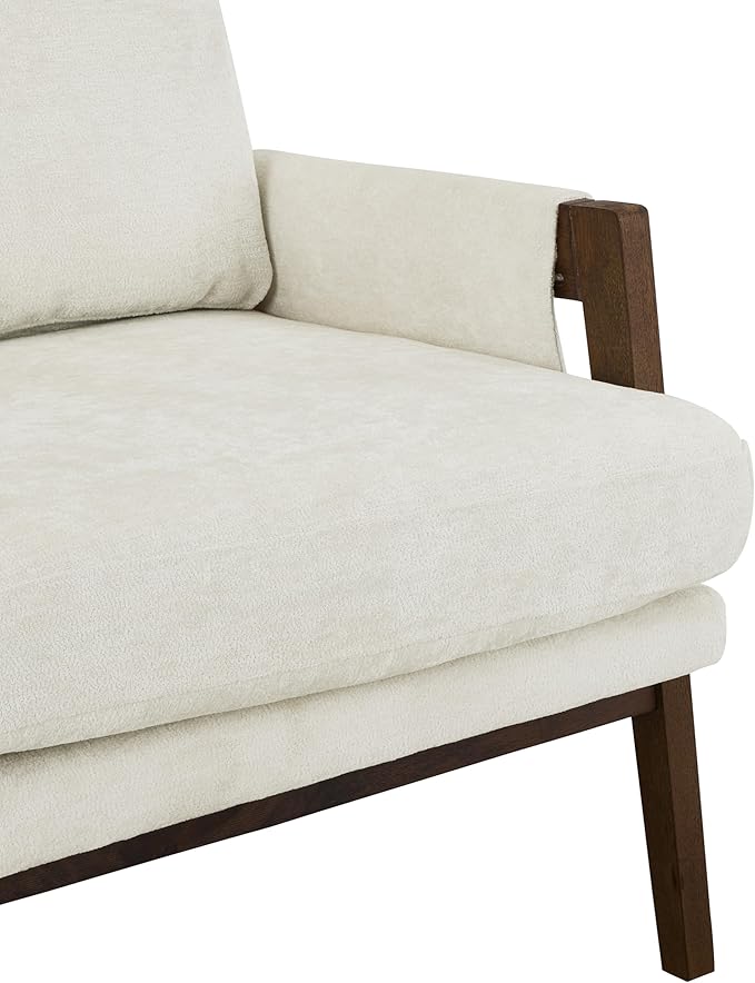 Roundhill Furniture Kelly Mid-Century Modern Accent Armchair White