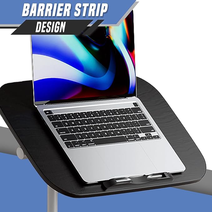 Mobile Standing Desk Adjustable Height Computer Desk with 360° Rolling Casters Tilting Overbed Table for Home Office and School White