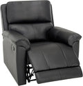 MINCETA Recliner ChairsModern 5 Wall Hugger Nursery Recliner with Overstuffed Arm and Back for Living RoomPU Leather in Black