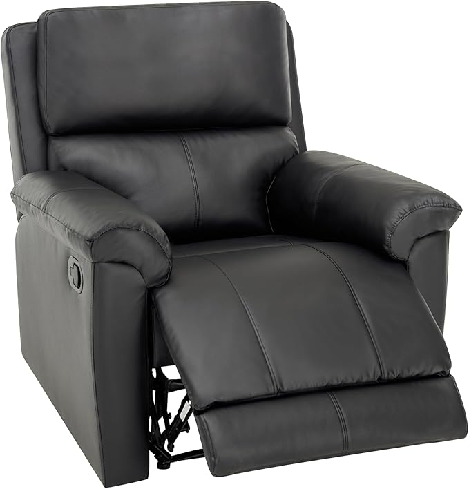 MINCETA Recliner ChairsModern 5 Wall Hugger Nursery Recliner with Overstuffed Arm and Back for Living RoomPU Leather in Black