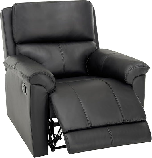 MINCETA Recliner ChairsModern 5 Wall Hugger Nursery Recliner with Overstuffed Arm and Back for Living RoomPU Leather in Black