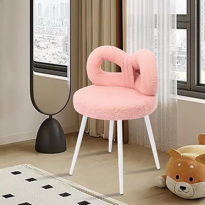 Chair upholstered Accent Chair Cute Bow Back Bedroom Living Room