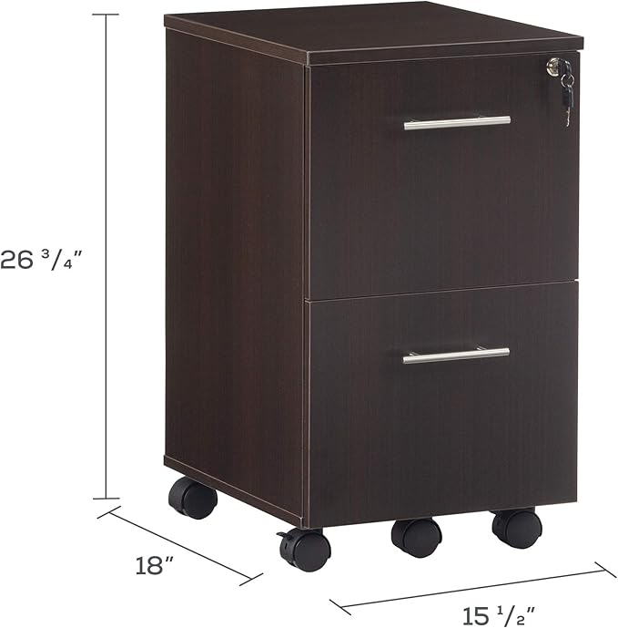Mayline MNFFLDC Medina Freestanding Mobile File Pedestal FF Mocha Laminate