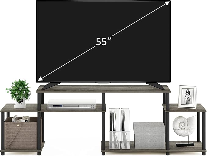 Furinno Turn-N-Tube Handel Stand for TV up to 55 Inch French Oak