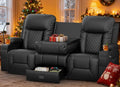 YONISEE 3 Seat Recliner Sofa with Flip Backrest Design Loveseat Reclining Sofa with Storage Drawer USB Ports 2 Cell Phone Holder Loveseat Recliner Couch for Living Room