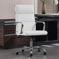 Office Chair Ergonomic Adjustable Desk Chair Mid Back Executive Comfortable Leather Lumbar Support Home Computer Chair with Padded Seat Swivel Wheels