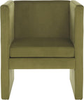 SAFAVIEH Home Collection Gisle Modern Olive Green Velvet Accent Chair (Fully Assembled)