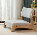 Damedai Japanese Floor Chair Tatami Zaisu Legless Chair Back Support Great for Reading Meditating Living Room Balcony (Grey with Leathaire)