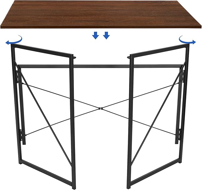 Folding Computer Desk Writing Table Study Work Station Portable Notebook PC Laptop Standing Desk Home Office Espresso