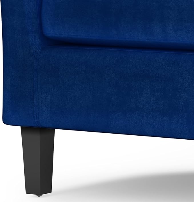 SIMPLIHOME Austin 30 inch Wide Tub Chair Tub Chair in Blue Velvet Fabric