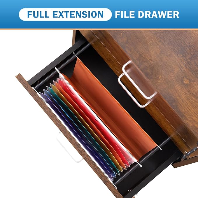 Need 3 Drawer Wood Mobile File Cabinet with LockRolling Filing Cabinet for Letter/A4 Size for Home OfficeRustic Brown ND-10CZLXFC04FG