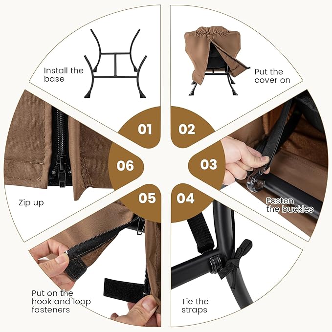 GOFLAME Lazy Chair with Ottoman Modern Large Accent Chair with Folding Footrest Head Pillow Armrests and Side Storage Pocket Upholstered Reading Chair for Living Room Bedroom Office (Brown)