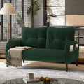 Corduroy Loveseat for Living Room &amp Bedroom - Modern 2-Seater Sofa with Storage PocketsSolid Wood Frame High-Density FoamComfortable Compact Couch for Small Spaces500 lb Capacity (Emerald)
